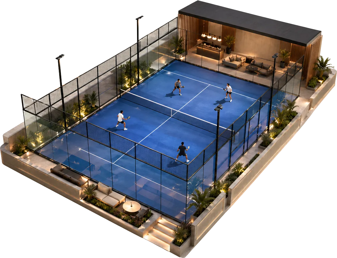 Padel Verse premium court rendering